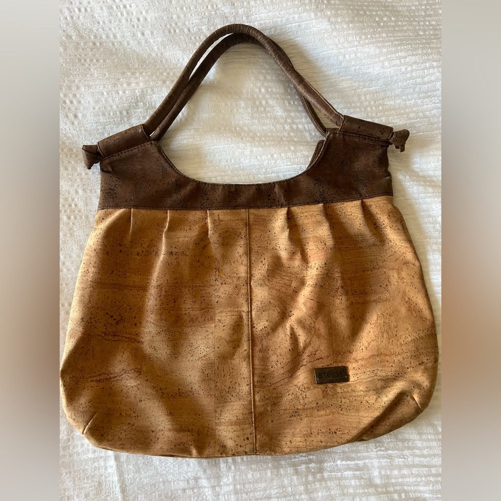 Cork purse purchased in Portugal, perfect for a work bag
